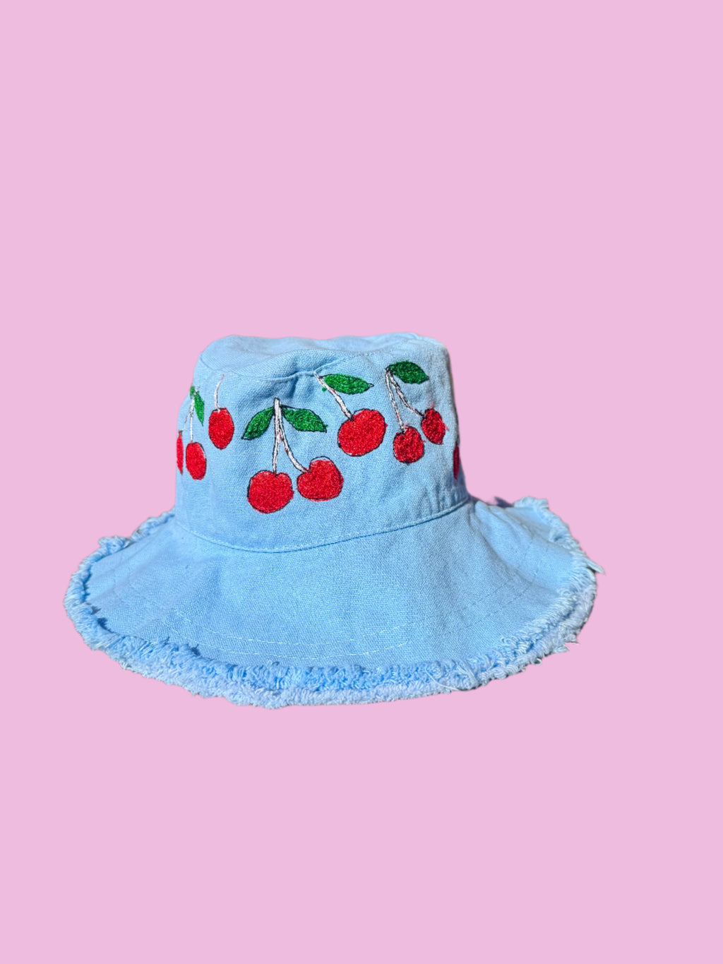 EMBROIDERED CHERRY BUCKET HAT