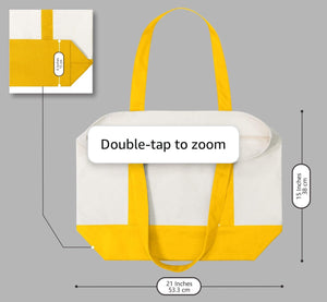YELLOW SUMMER CANVAS TOTE SUNFLOWER