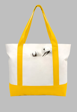 YELLOW SUMMER CANVAS TOTE SUNFLOWER